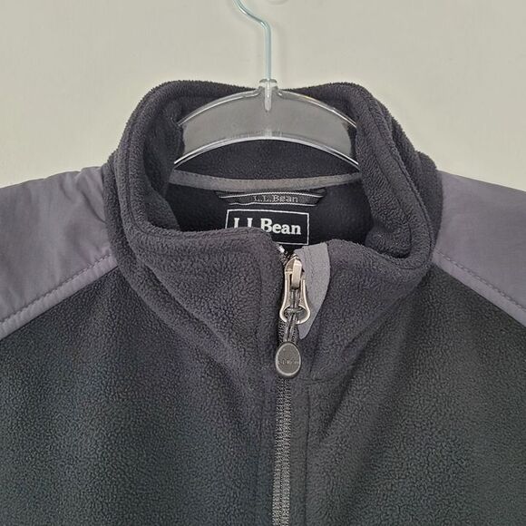 L.L. Bean Size XS Polartec Vest Stretch Fleece Zip Pockets Black Gray - Picture 6 of 12